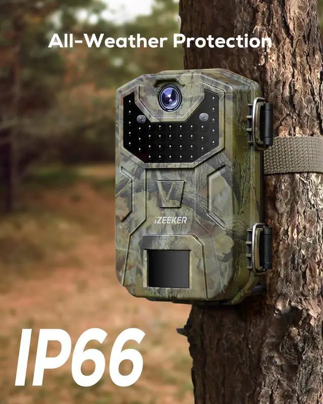 Alt view image 6 of 7 - iZEEKER Trail Camera 32MP 1080P, Trail Cameras with 940nm No Glow Infrared LEDs, Game Camera with Night Vision Motion Activated IP66 Waterproof for Wildlife Watching Indoor Security