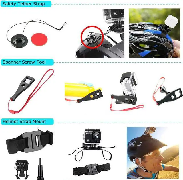 Alt view image 7 of 7 - Action Camera Accessories Set, Ci-Fotto 50-in-1 Sports Camera Accessories Compatible with Hero 12 11 10 9 8 7 6 5, Max Insta360 GO 2 SJ6000 SJ5000 DJI OSMO Action Cam DBPOWER