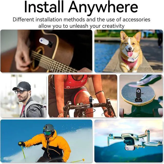 Alt view image 6 of 6 - Mini Action Camera 1080P with 32GB Card Sports Camera Pocket Wearable Body Camera Helmet Camera vlogging Camera Multi-Function Accessory