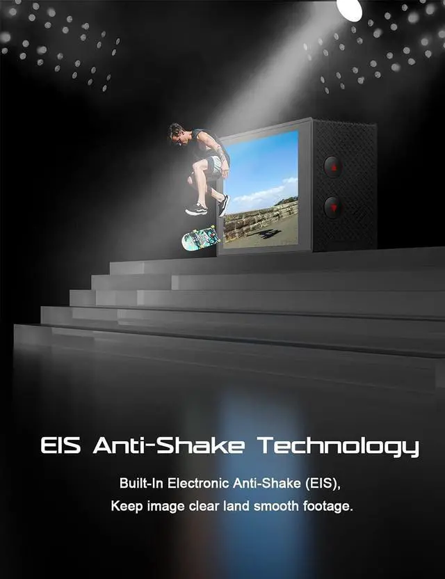 Alt view image 3 of 7 - [2024 New]Apexcam 4K EIS 20MP WiFi Pro Action Camera 170° Wide-Angle Ultra HD Sports Camera External Mic Waterproof Underwater Cam With Remote Control Selfie Stick 2x1200mAh Batteries and Accessories