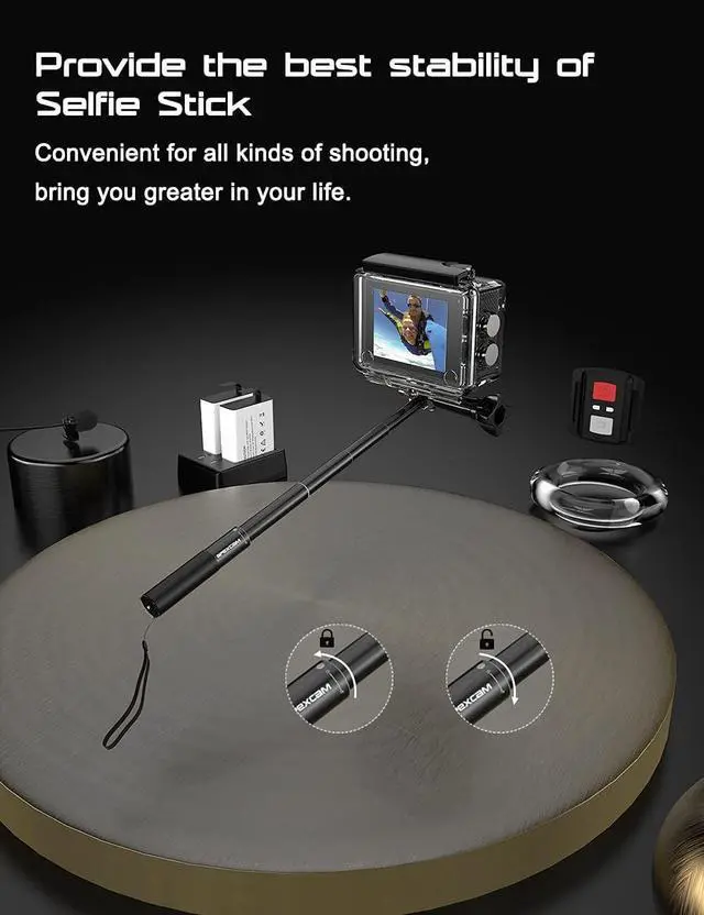 Alt view image 6 of 7 - [2024 New]Apexcam 4K EIS 20MP WiFi Pro Action Camera 170° Wide-Angle Ultra HD Sports Camera External Mic Waterproof Underwater Cam With Remote Control Selfie Stick 2x1200mAh Batteries and Accessories