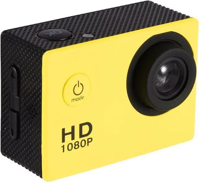 Alt view image 5 of 7 - Action Camera 12MP Waterproof 30m Outdoor Sports Video DV Camera 1080P Full HD LCD Mini Camcorder with 900mAh Rechargeable Batteries and Mounting Accessories Kits(Yellow)