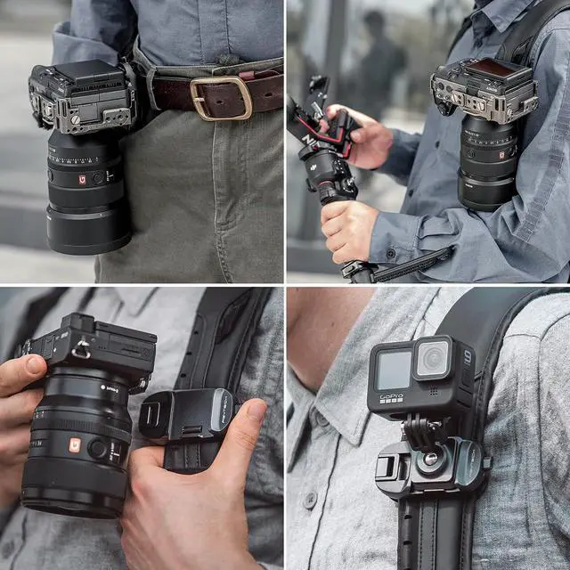 Alt view image 6 of 7 - PGYTECH Beetle Camera Clip with Plate Camera Quick Release System for Sony, Nikon, Fuji, DSLR Action Camera Backpack Camera Strap Mount