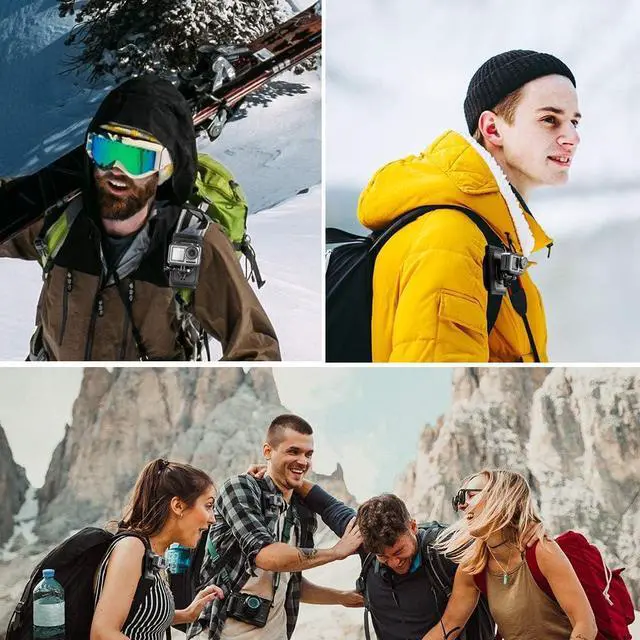 Alt view image 5 of 7 - TELESIN Backpack Mount Bag Belt Shoulder Strap Clip Holder Attachment w Adjustable Pad for GoPro Max Hero 11 10 9 8 7 6 5 4, DJI Action 3 4, Insta360 X3 GO3 Bike Motorcycle Hiking Cycling Accessories