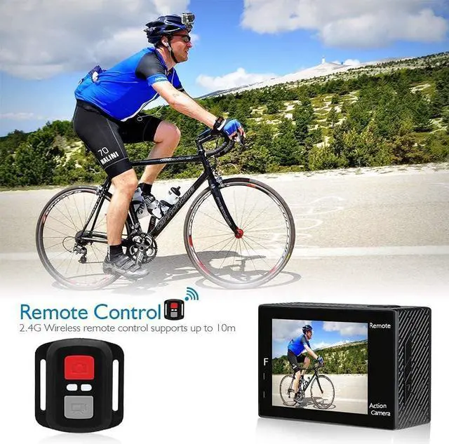 Alt view image 6 of 6 - AKASO Brave 4 4K 20MP WiFi Action Camera Ultra HD with EIS 30m Underwater Waterproof Camera Remote Sports Camcorder with 2 Rechargeable 1050mAh Batteries and Helmet Accessories Kit