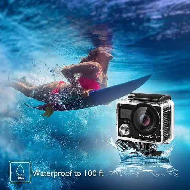 Alt view image 4 of 6 - AKASO Brave 4 4K 20MP WiFi Action Camera Ultra HD with EIS 30m Underwater Waterproof Camera Remote Sports Camcorder with 2 Rechargeable 1050mAh Batteries and Helmet Accessories Kit