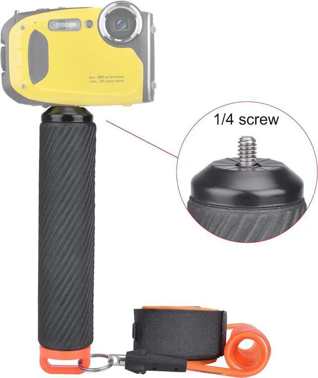 Alt view image 2 of 7 - Action Camera Non-Slip Handler Floating Hand Grip Holder Mount + Steel-cored Safety Wrist Strap for GoPro Sony Insta360 Olympus Akaso Underwater Camcorder Diving Surfing Snorkeling Rafting Kayak Scuba