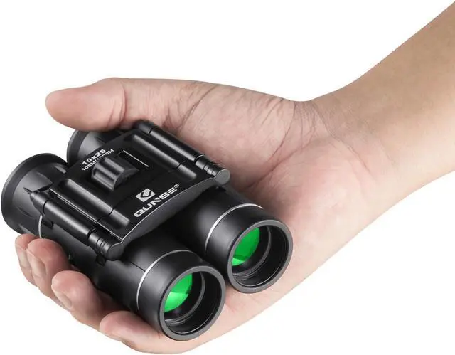 Main image of QUNSE Mini Pocket Small Binoculars, 10x25 Bird Watching Compact Folding Binoculars with Waterproof for Adults/Kids/Travelling/Sightseeing/Hunting