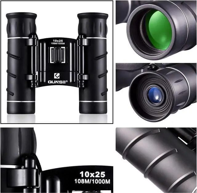 Alt view image 5 of 7 - QUNSE Mini Pocket Small Binoculars, 10x25 Bird Watching Compact Folding Binoculars with Waterproof for Adults/Kids/Travelling/Sightseeing/Hunting