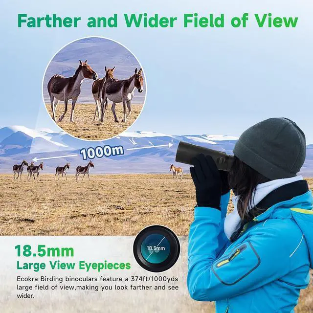 Alt view image 4 of 7 - 12x42 HD Binoculars for Adults Kids,Super Bright High Power Binoculars with Large View,Clear Low Light Night Vision,BAK4,FMC Prisms,Waterproof Compact Binoculars for Hunting,Bird Watching,Stargazing
