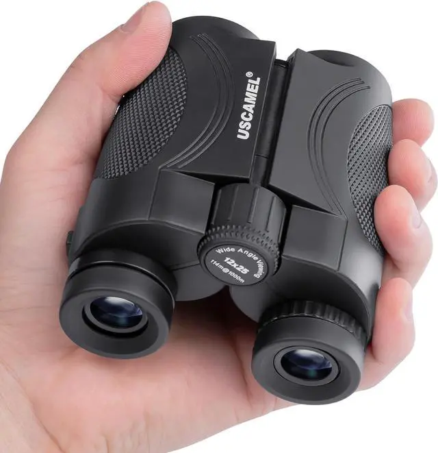 Main image of USCAMEL 12x25 Compact Binoculars for Adults&Kids High Power with 16.5mm Large Eyepieces, BAK-4 Prism&FMC Lens, Waterproof Mini Binoculars Bird Watching, Concerts, Sport Events, Outdoor Travel