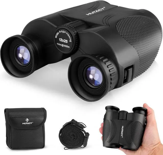 Main image of HUTACT 12x25 Binoculars for Adults & Kids, Compact Binoculars with Bright View Easy Focus, Low Light Vision Small Binoculars for Bird Watching, Theater, Concerts, Outdoor Sports