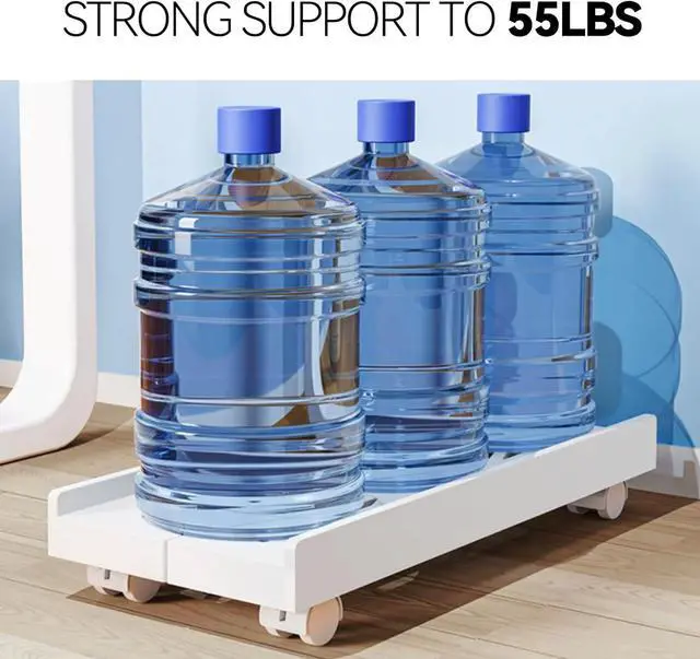 Alt view image 5 of 7 - Adjustable PC Stand Computer Tower Stand,Mobile CPU Stand, Heavy-Duty Desktop Stand with Rolling Caster Wheels, PC Riser Fits Most PC Gaming Desk Office (White)