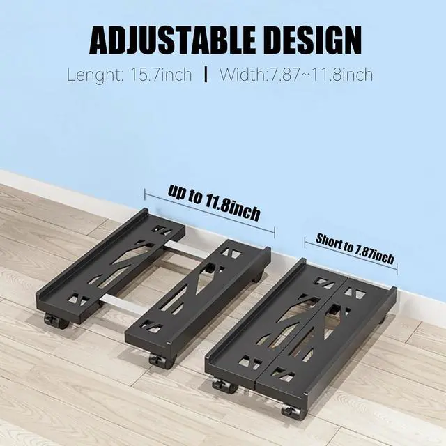 Alt view image 7 of 7 - Adjustable PC Stand Computer Tower Stand,Mobile CPU Stand, Heavy-Duty Desktop Stand with Rolling Caster Wheels, PC Riser Fits Most PC Gaming Desk Office (White)