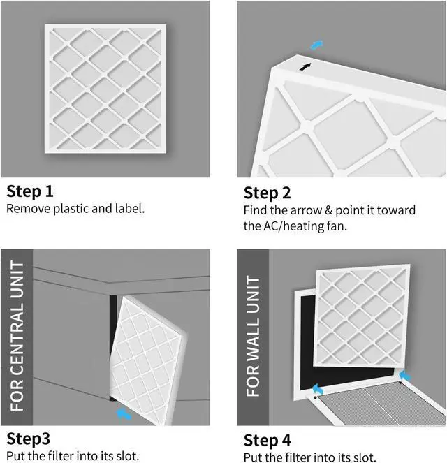 Alt view image 2 of 7 - BOOGUAN Filters 12X24X1 MERV 13 Air Filters Pleated HVAC HC Furnace Filters 6 Pack