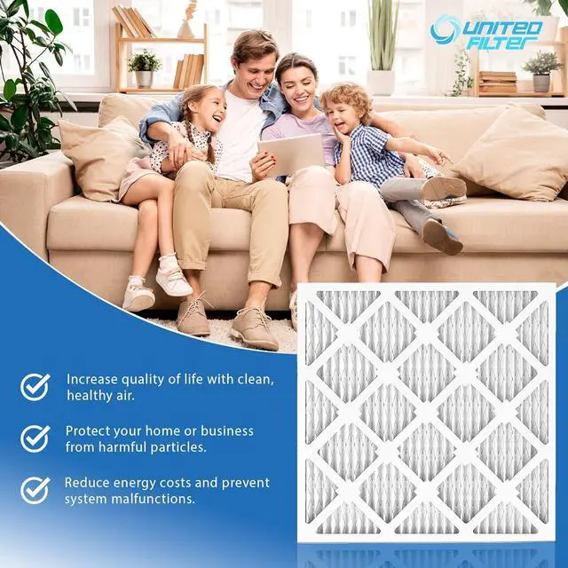 Alt view image 5 of 5 - United Filter 16x25x1 MERV 11 Furnace Filters - (Case of 12) HVAC Filters Captures Bacteria, Airborne Dust, Pollen, Mould Spores & Smoke - Replacement Air Filters Made in Canada