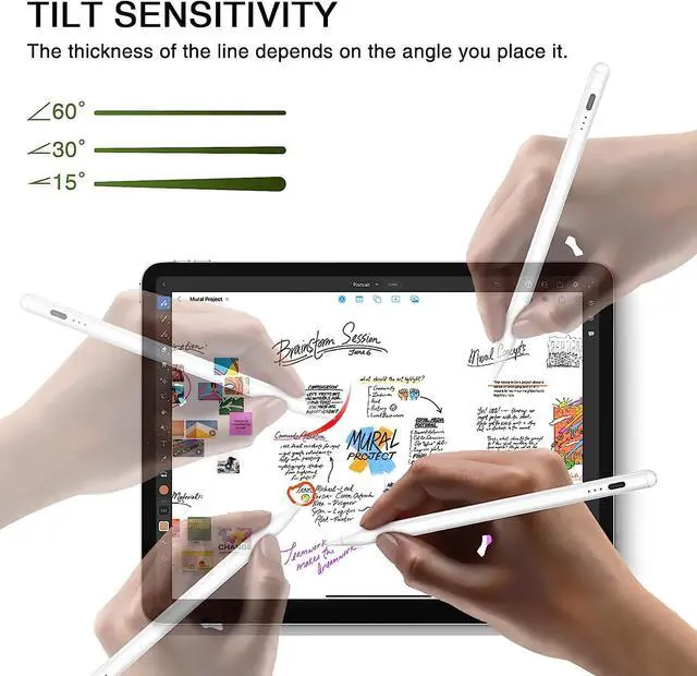 Alt view image 3 of 7 - Stylus Pen for iPad 2018-2023, HATOKU Quick Charging Pen for iPad with Tilt Sensitivity & Palm Rejection, Magnetic Pencil Compatible with iPad Air 3/4/5, iPad Mini 5/6, iPad 6-10 Gen, iPad Pro 11/12.9