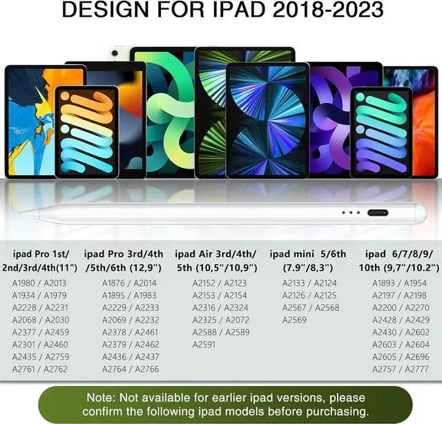 Alt view image 7 of 7 - Stylus Pen for iPad 2018-2023, HATOKU Quick Charging Pen for iPad with Tilt Sensitivity & Palm Rejection, Magnetic Pencil Compatible with iPad Air 3/4/5, iPad Mini 5/6, iPad 6-10 Gen, iPad Pro 11/12.9