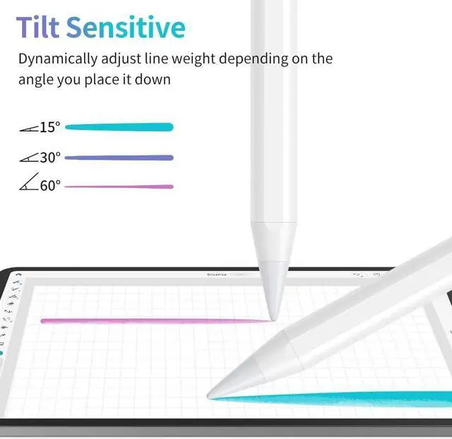 Alt view image 5 of 7 - Stylus Pen for iPad with Palm Rejection, JAMJAKE 2X Fast Charging Pencil Compatible with 2018-2024 iPad 10/9/8/7/6, iPad Pro 11", iPad Pro 12.9" 6/5/4/3, iPad Air 5/4/3, iPad Mini 6/5