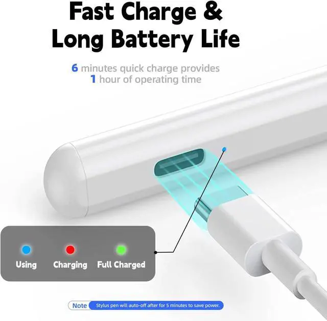 Alt view image 2 of 7 - Stylus Pen for iPad with Palm Rejection, Active Pencil 2nd Generation Compatible with Apple iPad Pro 11/12.9 (2018-2022), iPad 10th/9th/8th/7th/6th Gen, iPad Mini 5/6th Gen,iPad Air 3rd/4th/5th Gen