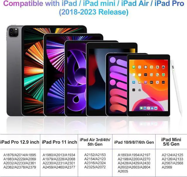 Alt view image 2 of 7 - Stylus Pen for iPad 2018-2022, Active Pencil for Apple iPad 10th/9th/8th/7th/6th Generation, iPad Pro 11/12.9 inch, iPad Air 5th/4th/3th Gen, iPad Mini 6th/5th Gen with Palm Rejection Writing/Drawing