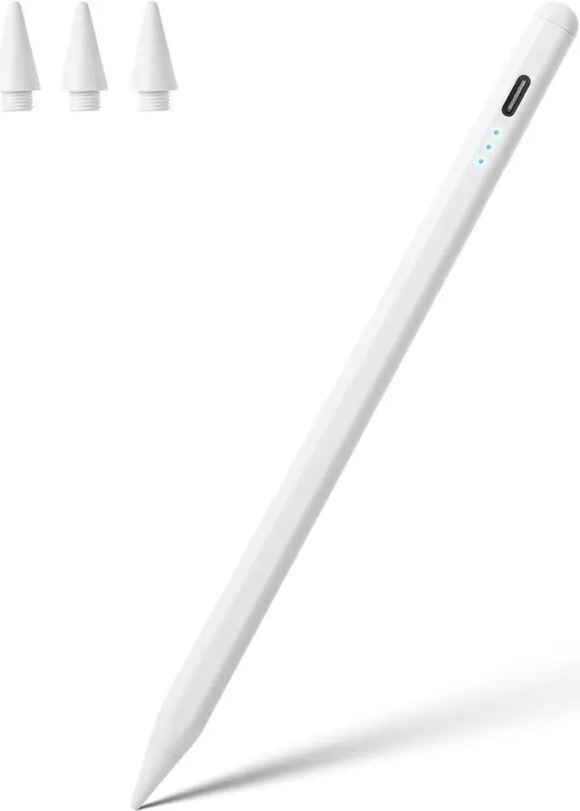 Main image of Stylus Pen for iPad 10th 9th 8th 7th 6th Generation, iPad Pro 12.9 11 inch, iPad Air 5th 4th 3rd Gen, iPad Mini 6 5, Apple Pencil 1st & 2nd Gen Alternative, Smart Active iPencil Palm Rejection (White)