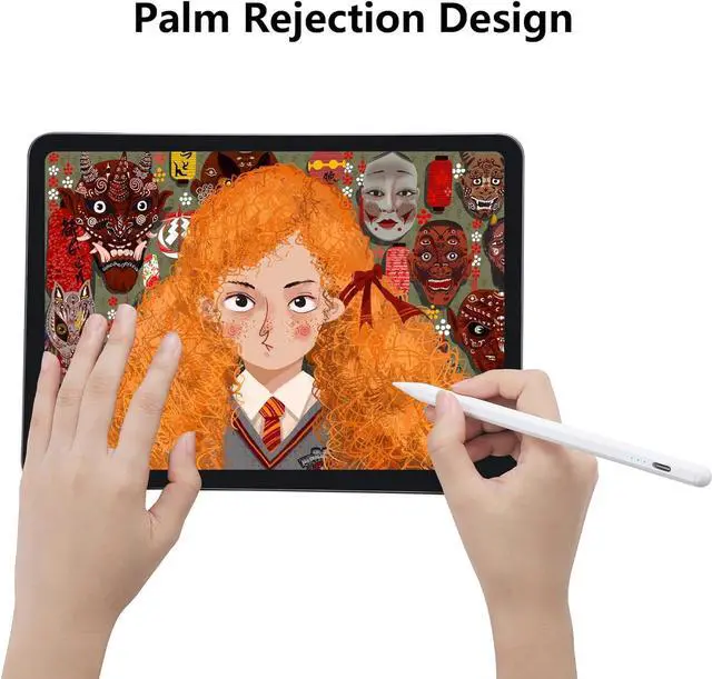 Alt view image 3 of 7 - Stylus Pen for iPad 10th 9th 8th 7th 6th Generation, iPad Pro 12.9 11 inch, iPad Air 5th 4th 3rd Gen, iPad Mini 6 5, Apple Pencil 1st & 2nd Gen Alternative, Smart Active iPencil Palm Rejection (White)