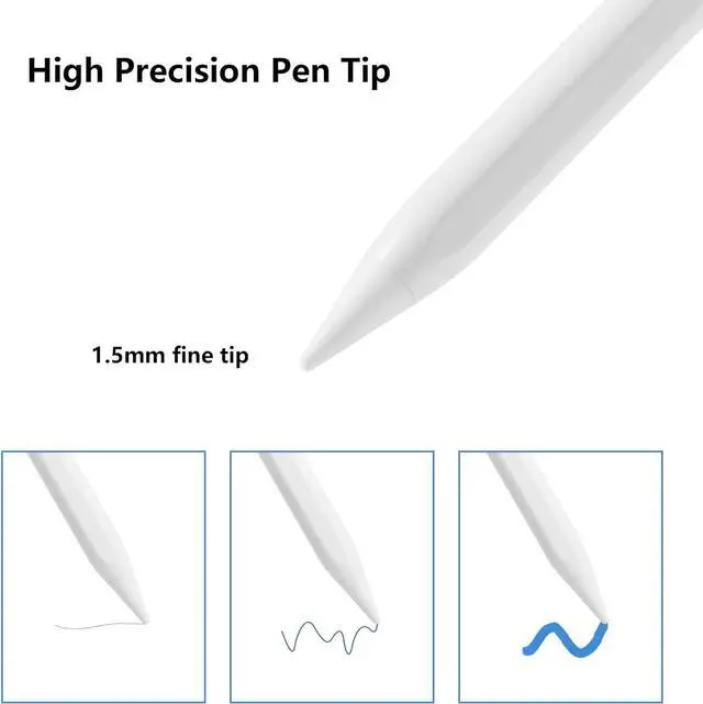Alt view image 5 of 7 - Stylus Pen for iPad 10th 9th 8th 7th 6th Generation, iPad Pro 12.9 11 inch, iPad Air 5th 4th 3rd Gen, iPad Mini 6 5, Apple Pencil 1st & 2nd Gen Alternative, Smart Active iPencil Palm Rejection (White)