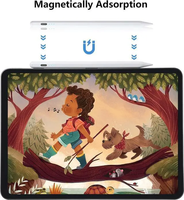 Alt view image 7 of 7 - Stylus Pen for iPad 10th 9th 8th 7th 6th Generation, iPad Pro 12.9 11 inch, iPad Air 5th 4th 3rd Gen, iPad Mini 6 5, Apple Pencil 1st & 2nd Gen Alternative, Smart Active iPencil Palm Rejection (White)