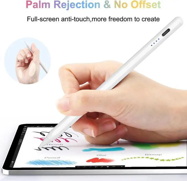 Alt view image 3 of 6 - Stylus Pen for iPad Pencil 10th Gen, Stylus Pencil for iPad 9th Gen, Pen for iPad(2018-2024) with Palm Rejection& Tilt Sensitivity, Work for iPad 6-10, Air 3/4/5, Mini 5/6, Pro 11/12.9" (White)