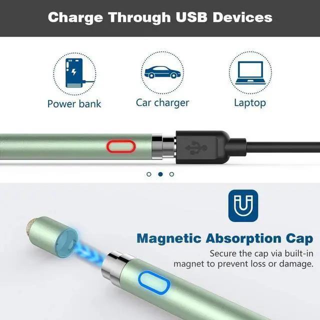 Alt view image 3 of 7 - TiMOVO Stylus Pen for iPad, Apple Pencil for 2018-2024 iPad 10/9/8/7/6th Gen, iPad Pro, iPad Air 3/4/5/6th, iPad Mini 6/5 Precise Writing Drawing Palm Rejection Apple Pencil 1st Gen for iPad, White