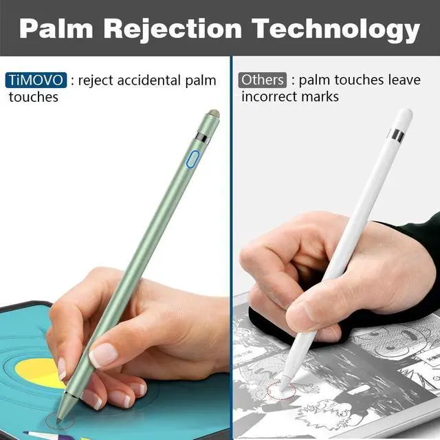 Alt view image 2 of 7 - TiMOVO Stylus Pen for iPad, Apple Pencil for 2018-2024 iPad 10/9/8/7/6th Gen, iPad Pro, iPad Air 3/4/5/6th, iPad Mini 6/5 Precise Writing Drawing Palm Rejection Apple Pencil 1st Gen for iPad, White