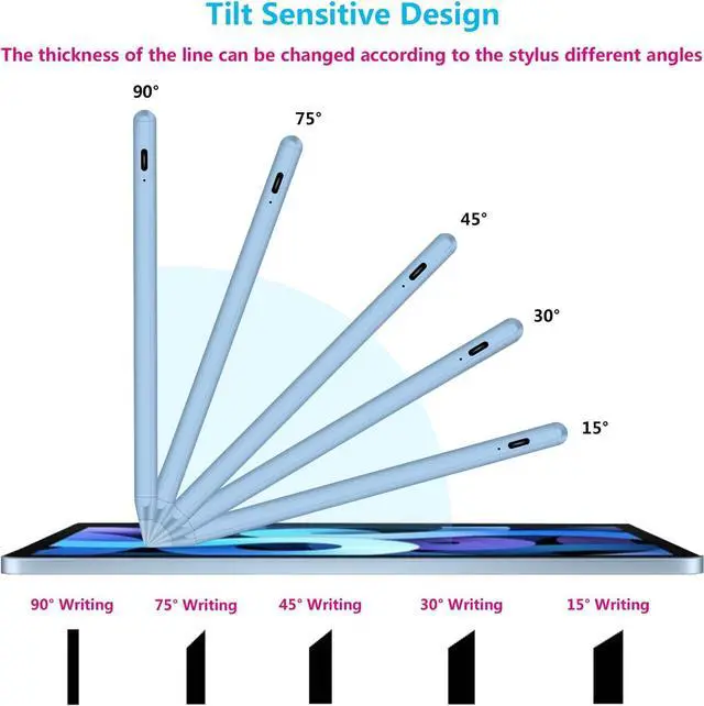 Alt view image 2 of 6 - Stylus Pen for Apple iPad(2018-2024) with Palm Rejection, Active Pencil Compatible with Apple iPad 10th/9th/8th/7th/6th Gen, iPad Air 5th/4th/3rd Gen,iPad Pro 11 & 12.9 inch, iPad Mini 6th/5th Gen