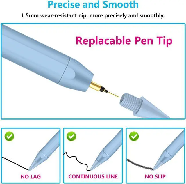 Alt view image 5 of 6 - Stylus Pen for Apple iPad(2018-2024) with Palm Rejection, Active Pencil Compatible with Apple iPad 10th/9th/8th/7th/6th Gen, iPad Air 5th/4th/3rd Gen,iPad Pro 11 & 12.9 inch, iPad Mini 6th/5th Gen