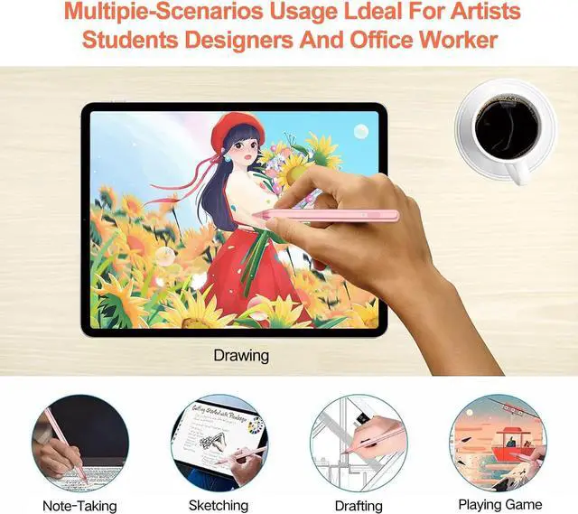 Alt view image 2 of 7 - Stylus Pen for iPad 2018-2022 with Palm Rejection, Apple Pencil for Apple iPad 10th/9th/8th/7th/6th Generation, iPad Pro 11/12.9 inch, iPad Air 5th/4th/3th Gen, iPad Mini 6th/5th Gen