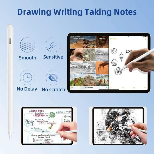 Alt view image 6 of 7 - Stylus Pen for iPad Pencil with Palm Rejection,Tilt Sensitive iPad Pencil Apple Pen Compatible with iPad 10th/9th/8th/7th/6th,iPad Pro 11/12.9in,iPad Air 5th/4th/3rd,iPad Mini 6/5 Gen