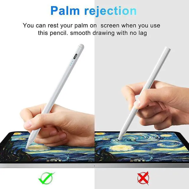 Alt view image 7 of 7 - Stylus Pen for iPad (2018-2023) with Palm Rejection,Tilt Sensitive iPad Pencil 2nd Generation Compatible with Apple iPad Pro 11/12.9 inch, iPad Mini 5/6, iPad Air(5/4/3), iPad (10/9/8/7/6) Gen-White