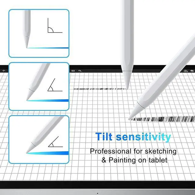 Alt view image 3 of 7 - Stylus Pen for iPad (2018-2023) with Palm Rejection,Tilt Sensitive iPad Pencil 2nd Generation Compatible with Apple iPad Pro 11/12.9 inch, iPad Mini 5/6, iPad Air(5/4/3), iPad (10/9/8/7/6) Gen-White