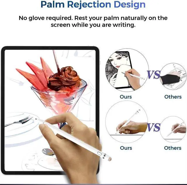 Alt view image 6 of 7 - Stylus Pen for iPad with Palm Rejection, Active Pencil for Precise Writing/Drawing Compatible with iPad Pro (11/12.9 Inch) (2018-2020),iPad 6th/7th Gen,iPad Mini 5th Gen,iPad Air 3rd Gen