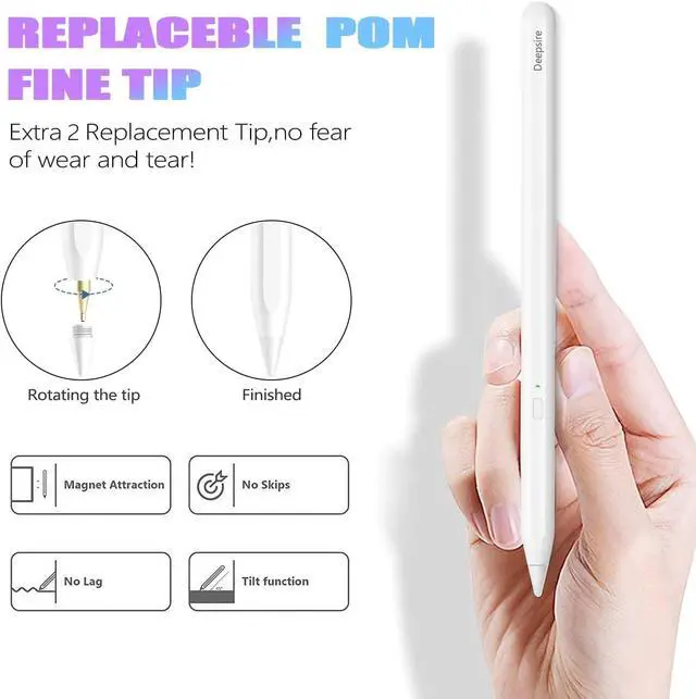 Alt view image 4 of 7 - Stylus Pen for iPad 9th&10th Generation Palm Rejection with Pen Case Magnetic Stylus for Apple Pencil,Pen for Apple iPad Compatible with (2018-2024) iPad Pro 11&12.9 inch, ipad 9th Gen