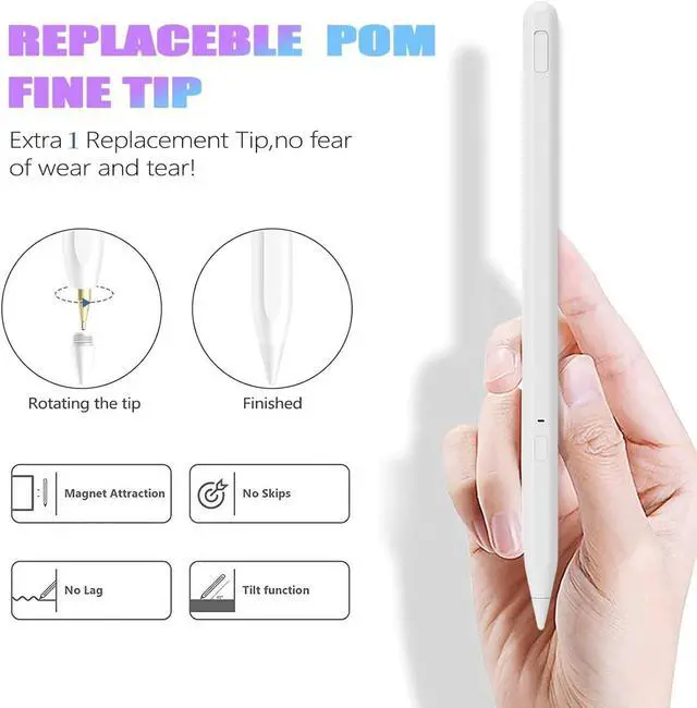 Alt view image 2 of 7 - Stylus Pen for iPad 9th&10th Generation Palm Rejection with Pen Case Magnetic Stylus for Apple Pencil,Pen for Apple iPad Compatible with (2018-2024) iPad Pro 11&12.9 inch, ipad 9th Gen