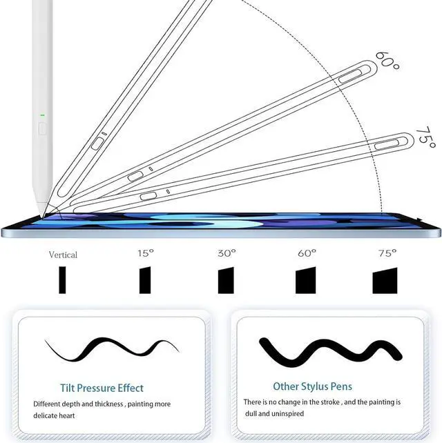 Alt view image 6 of 7 - Stylus Pen for iPad 9th&10th Generation Palm Rejection with Pen Case Magnetic Stylus for Apple Pencil,Pen for Apple iPad Compatible with (2018-2024) iPad Pro 11&12.9 inch, ipad 9th Gen