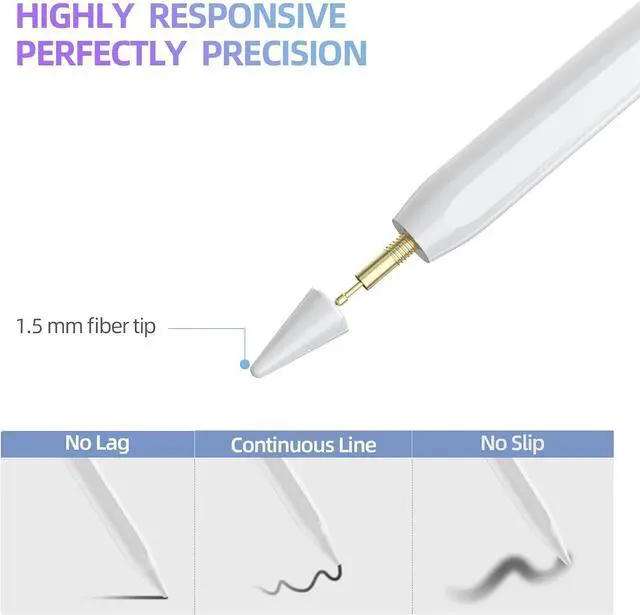 Alt view image 4 of 7 - Stylus Pens for iPad, Stylus Pencil for (2018-2024) Apple iPad Pro 2021 11/12.9 Inch, iPad 6/7/8th Generation, iPad Air 5th/4th/3rd, iPad Mini 5th Gen, for iPad Accessories Magnetic Stylus Pen