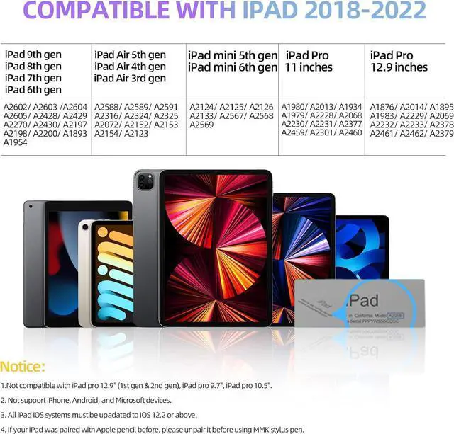 Alt view image 5 of 7 - Stylus Pens for iPad, Stylus Pencil for (2018-2024) Apple iPad Pro 2021 11/12.9 Inch, iPad 6/7/8th Generation, iPad Air 5th/4th/3rd, iPad Mini 5th Gen, for iPad Accessories Magnetic Stylus Pen