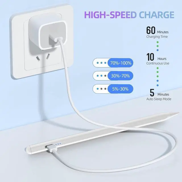 Alt view image 7 of 7 - Stylus Pens for iPad, Stylus Pencil for (2018-2024) Apple iPad Pro 2021 11/12.9 Inch, iPad 6/7/8th Generation, iPad Air 5th/4th/3rd, iPad Mini 5th Gen, for iPad Accessories Magnetic Stylus Pen