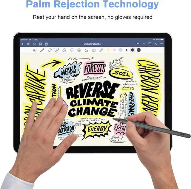 Alt view image 3 of 7 - Stylus Pen for iPad with Palm Rejection, Tilt Sensitive and Magnetic Design, ipad Pencil Compatible with 2018 and Later Model(iPad Pro 2021 11/12.9 Inch, iPad 8th Gen, iPad 7/6th, iPad Air 4th/3rd)