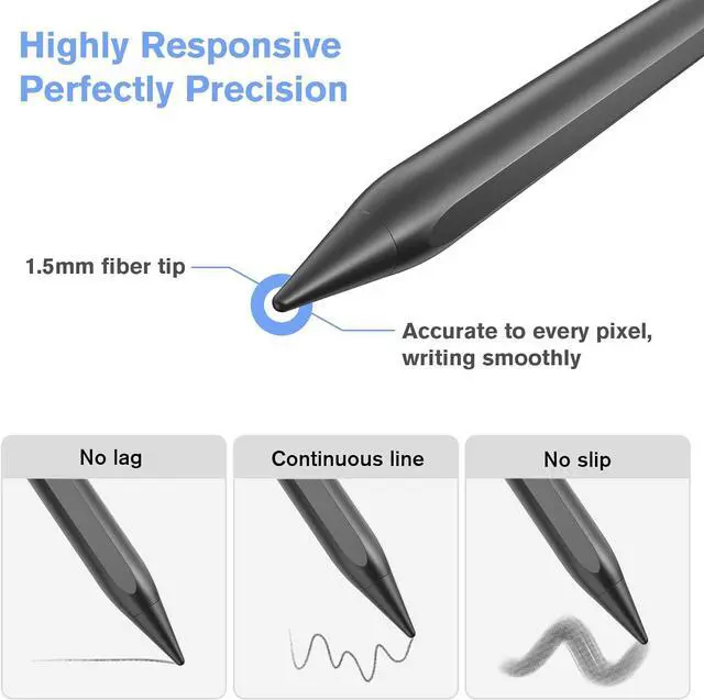 Alt view image 6 of 7 - Stylus Pen for iPad with Palm Rejection, Tilt Sensitive and Magnetic Design, ipad Pencil Compatible with 2018 and Later Model(iPad Pro 2021 11/12.9 Inch, iPad 8th Gen, iPad 7/6th, iPad Air 4th/3rd)