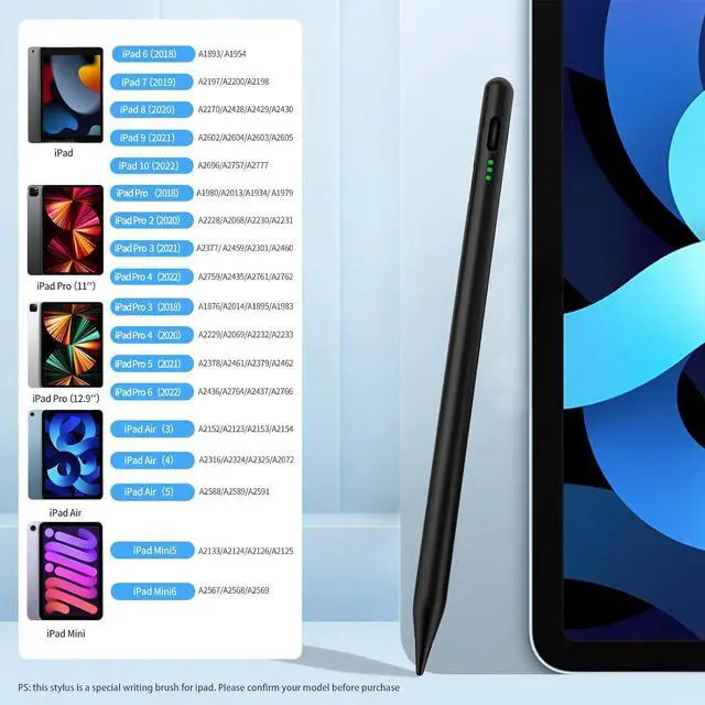 Alt view image 6 of 6 - Stylus Pen for iPad 2018-2024, 15mins Fast Charge apple Pencil 2nd Generation, Magnetic Tilt Sensitivity and Palm Rejection, Work for iPad Pro 11"/12.9", iPad Mini 5/6, iPad Air 3/4/5, iPad 6/7/8/9/10
