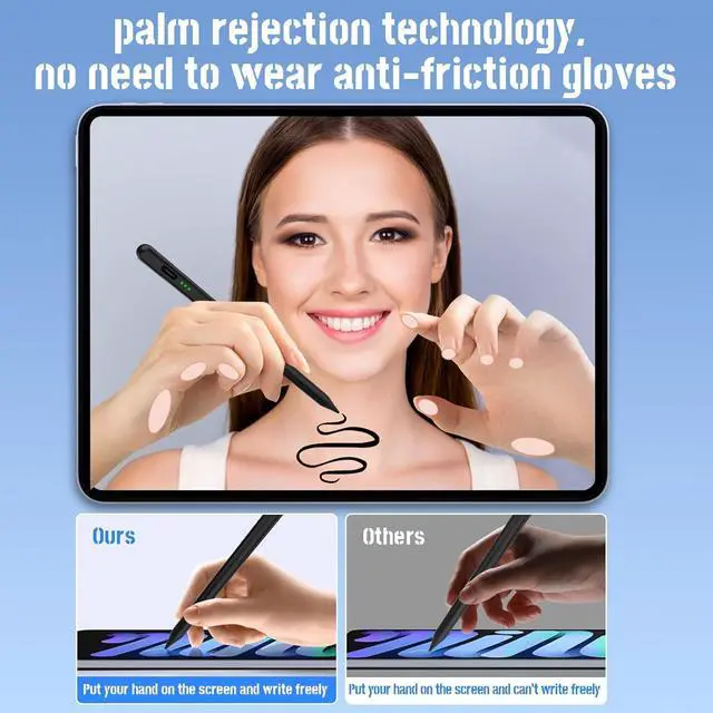 Alt view image 4 of 6 - Stylus Pen for iPad 2018-2024, 15mins Fast Charge apple Pencil 2nd Generation, Magnetic Tilt Sensitivity and Palm Rejection, Work for iPad Pro 11"/12.9", iPad Mini 5/6, iPad Air 3/4/5, iPad 6/7/8/9/10