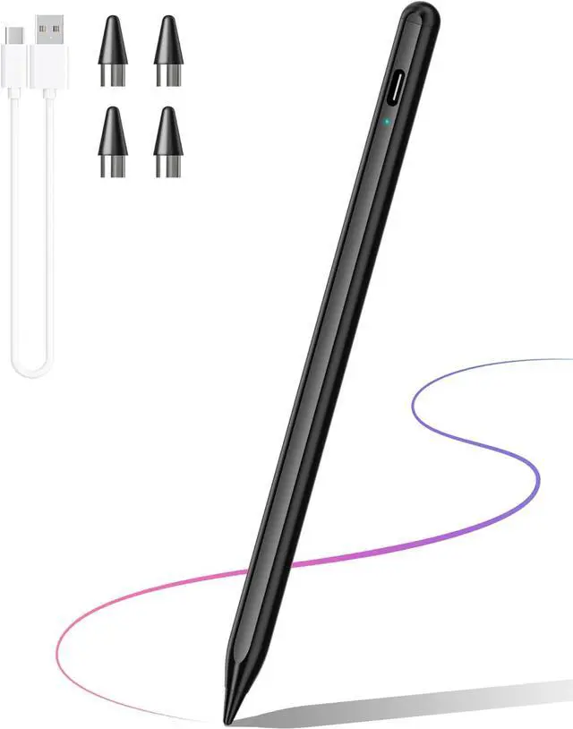 Main image of Stylus Pen, Tablet Pen Compatible for iOS and Android Touchscreens, Rechargeable Stylus Pen with Dual Touch Screen, Stylus Pencil for Apple/Android/Samsung Tablet, 16.5CM,Black